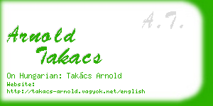 arnold takacs business card