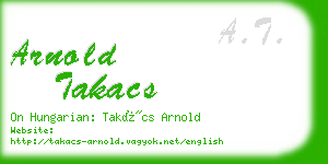 arnold takacs business card